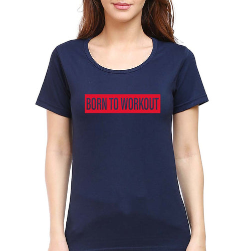 Gym Workout T-Shirt for Women-Navy Blue-Ektarfa.online