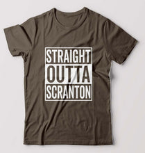 Load image into Gallery viewer, Straight Outta Scranton T-Shirt for Men-S(38 Inches)-Olive Green-Ektarfa.online
