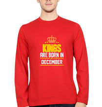 Load image into Gallery viewer, Kings Are Born In December Full Sleeves T-Shirt for Men-Red-Ektarfa.online
