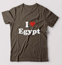 Load image into Gallery viewer, I Love Egypt T-Shirt for Men-Olive Green-Ektarfa.online
