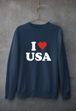 Load image into Gallery viewer, I Love USA Unisex Sweatshirt for Men/Women-Navy blue-Ektarfa.online

