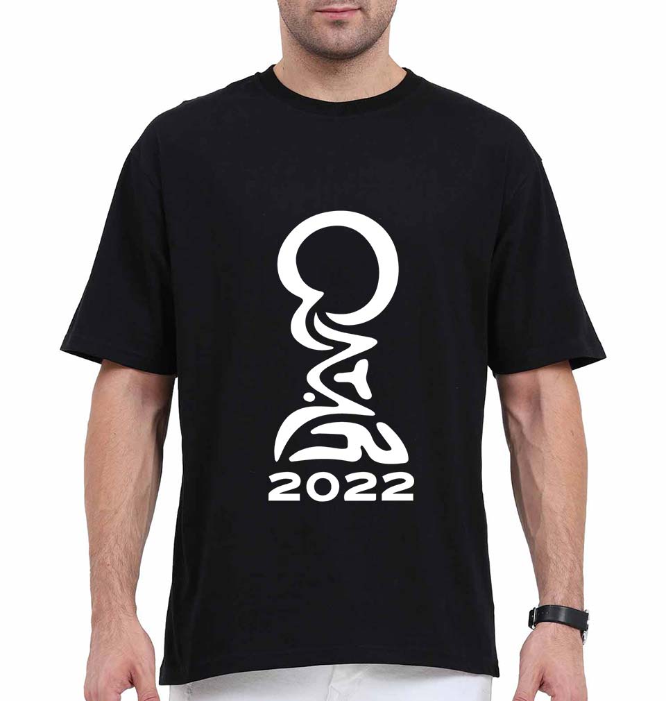 FIFA World Cup Qatar 2022 Oversized T-Shirt for Men-Black-Ektarfa.online