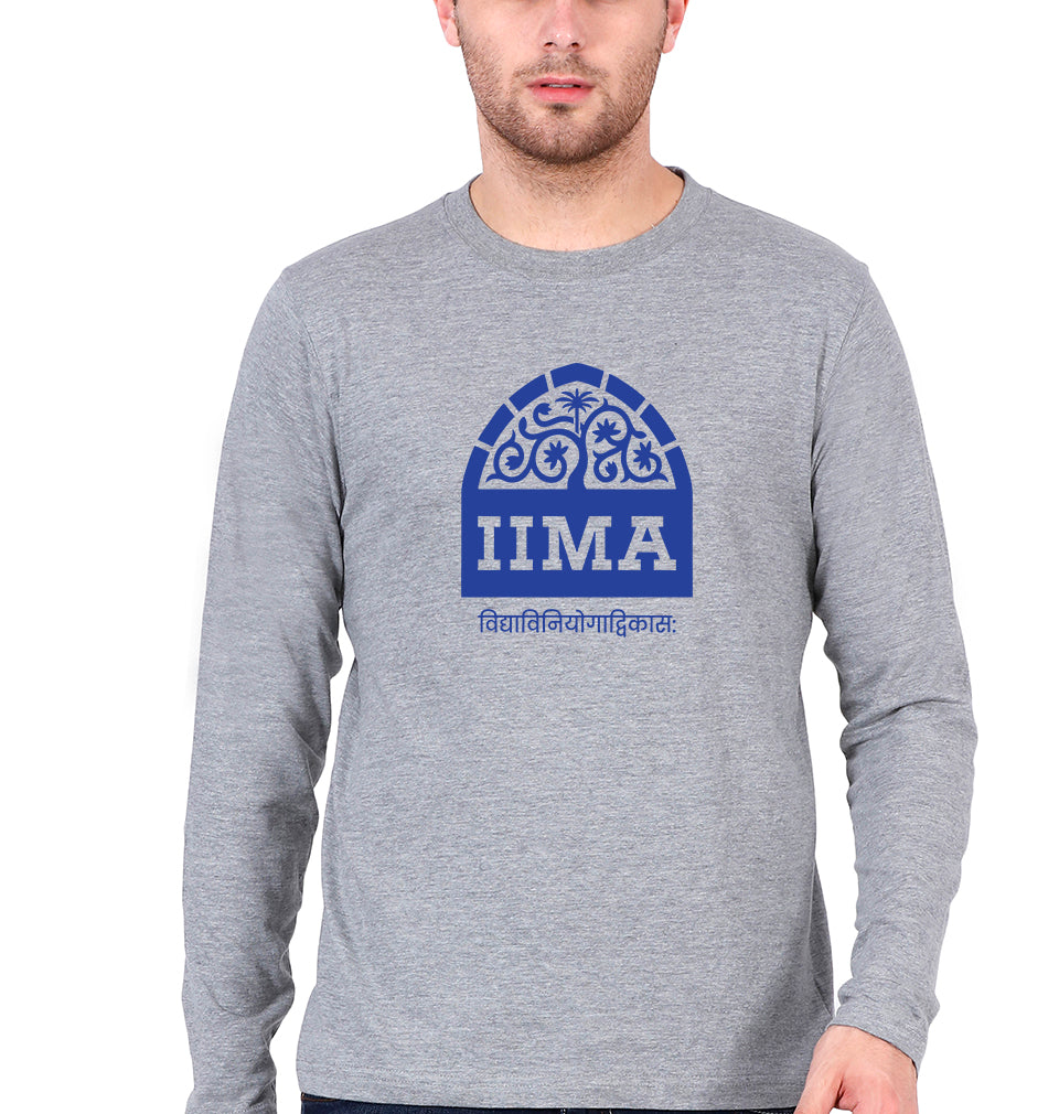 IIMA Ahmedabad Full Sleeves T-Shirt for Men-Grey Melange-Ektarfa.online