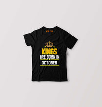 Load image into Gallery viewer, Kings Are Born In October Kids T-Shirt for Boy/Girl-Black-Ektarfa.online
