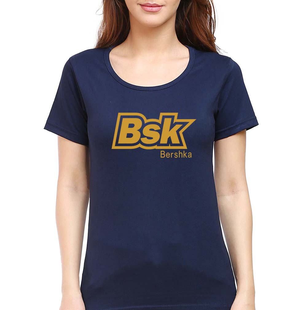 Bershka(BSK) T-Shirt for Women-Navy Blue-Ektarfa.online