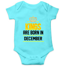 Load image into Gallery viewer, Kings Are Born In December Kids Romper For Baby Boy/Girl-0-5 Months(18 Inches)-Sky Blue-Ektarfa.online
