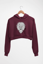 Load image into Gallery viewer, Lion Crop HOODIE FOR WOMEN-Maroon-Ektarfa.online
