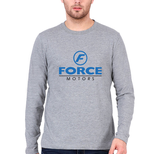 Force Motors Full Sleeves T-Shirt for Men-Grey Melange-Ektarfa.online