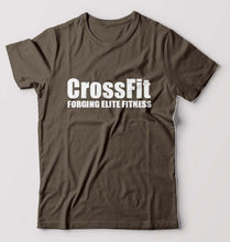 Load image into Gallery viewer, CrossFit T-Shirt for Men-S(38 Inches)-Olive Green-Ektarfa.online
