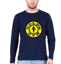 Load image into Gallery viewer, Gold&#39;s Gym Full Sleeves T-Shirt for Men-S(38 Inches)-Navy Blue-Ektarfa.online
