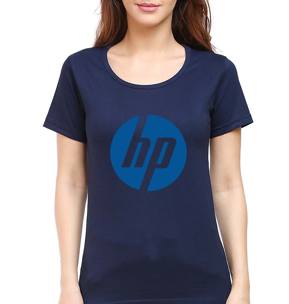 Hewlett-Packard(HP) T-Shirt for Women-XS(32 Inches)-Navy Blue-Ektarfa.online
