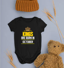 Load image into Gallery viewer, Kings Are Born In October Kids Romper For Baby Boy/Girl-0-5 Months(18 Inches)-Black-Ektarfa.online
