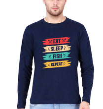 Load image into Gallery viewer, Fishing Full Sleeves T-Shirt for Men-Navy blue-Ektarfa.online
