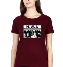 Load image into Gallery viewer, Niggaz Wit Attitudes (NWA) Hip Hop T-Shirt for Women-XS(32 Inches)-Maroon-Ektarfa.online
