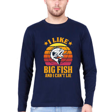 Load image into Gallery viewer, Fishing Full Sleeves T-Shirt for Men-Navy blue-Ektarfa.online
