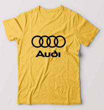 Load image into Gallery viewer, Audi T-Shirt for Men-S(38 Inches)-Golden yellow-Ektarfa.online
