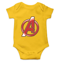 Load image into Gallery viewer, Avenger Logo Kids Romper Kids Romper For Baby Boy/Girl-0-5 Months(18 Inches)-Yellow-Ektarfa.online
