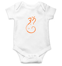 Load image into Gallery viewer, Om Ganesh Kids Romper For Baby Boy/Girl-0-5 Months(18 Inches)-White-Ektarfa.online
