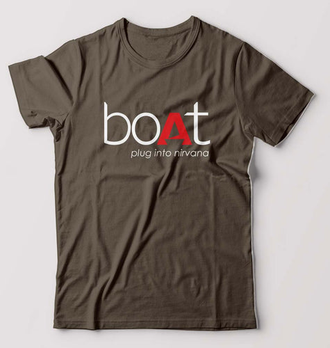 Boat T-Shirt for Men-S(38 Inches)-Olive Green-Ektarfa.online