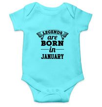 Load image into Gallery viewer, Legends are Born in January Kids Romper For Baby Boy/Girl-0-5 Months(18 Inches)-Sky Blue-Ektarfa.online
