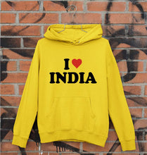 Load image into Gallery viewer, I Love India Unisex Hoodie for Men/Women-Mustard Yellow-Ektarfa.online
