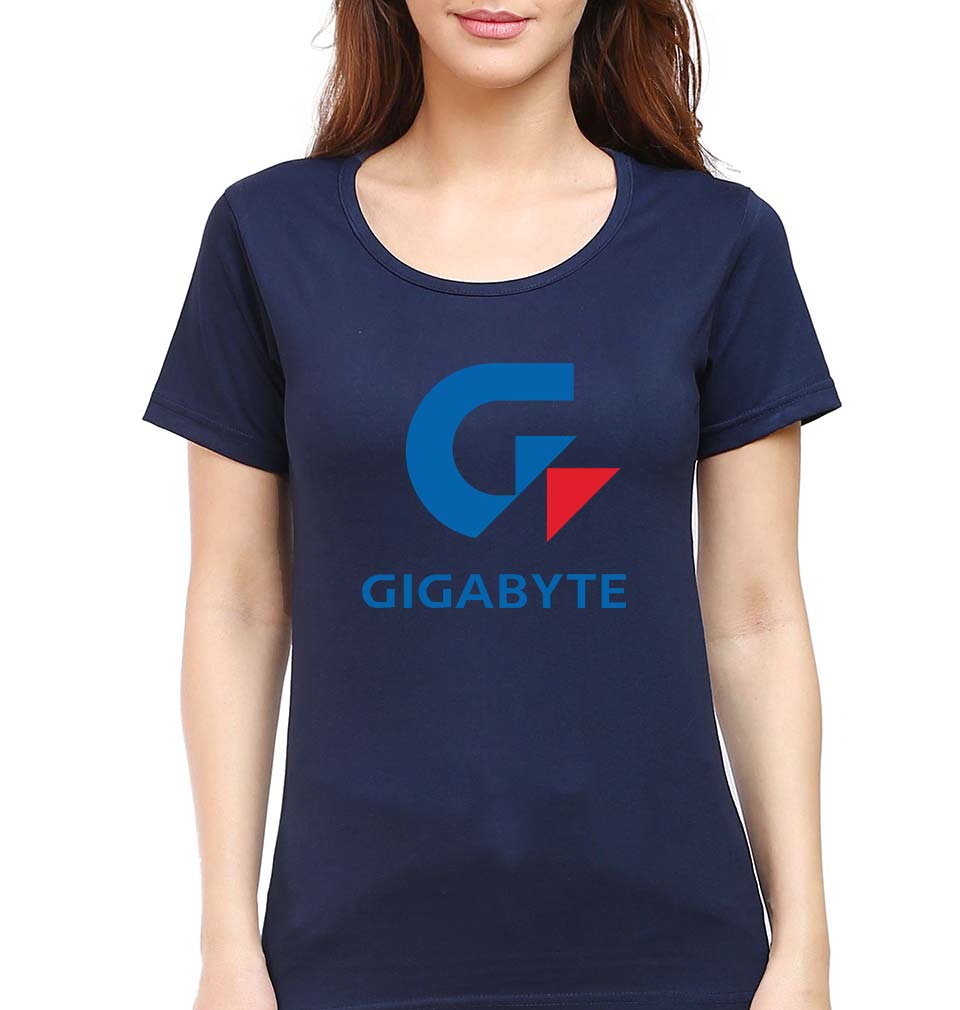 Gigabyte T-Shirt for Women-Navy Blue-Ektarfa.online