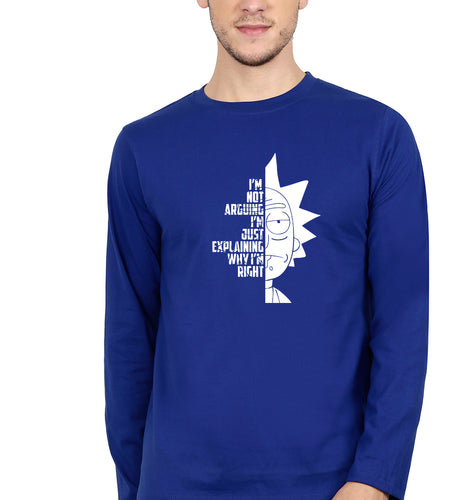 Rick and Morty Full Sleeves T-Shirt for Men-Royal Blue-Ektarfa.online