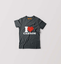 Load image into Gallery viewer, I Love Carrom Kids T-Shirt for Boy/Girl-Steal Grey-Ektarfa.online
