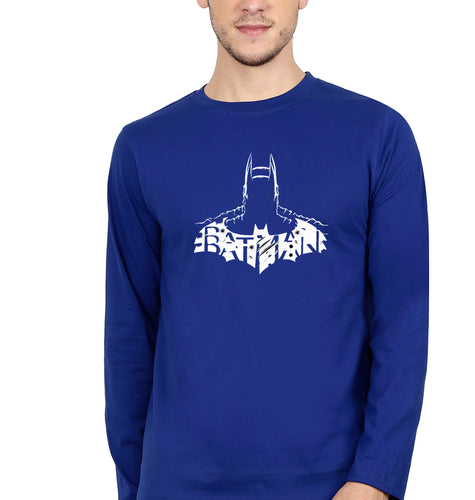 Batman Superhero Full Sleeves T-Shirt for Men-Royal Blue-Ektarfa.online