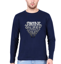 Load image into Gallery viewer, Shine on You Crazy Diamond Full Sleeves T-Shirt for Men-S(38 Inches)-Navy Blue-Ektarfa.online
