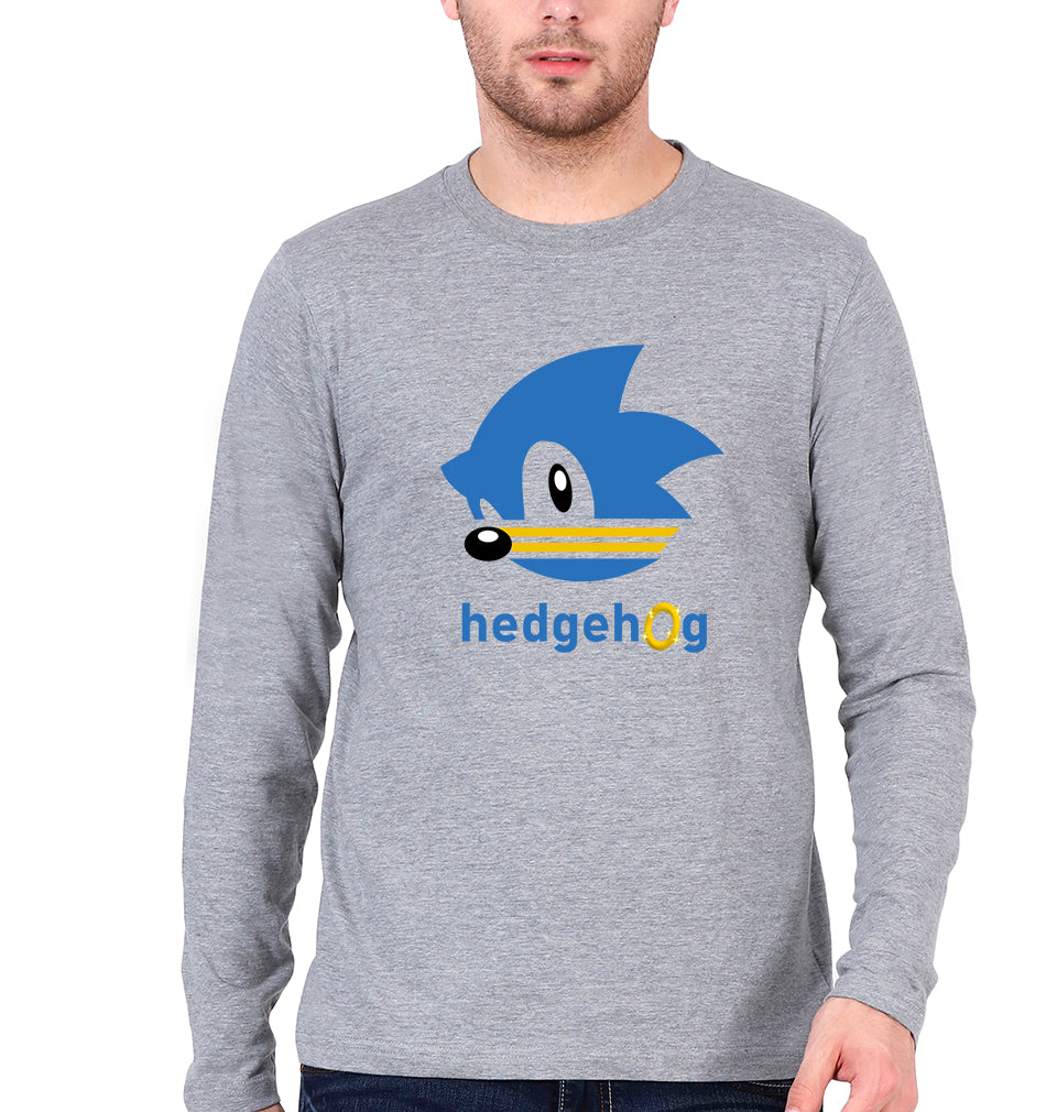 Sonic Full Sleeves T-Shirt for Men-Grey Melange-Ektarfa.online