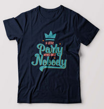 Load image into Gallery viewer, Party T-Shirt for Men-S(38 Inches)-Navy Blue-Ektarfa.online
