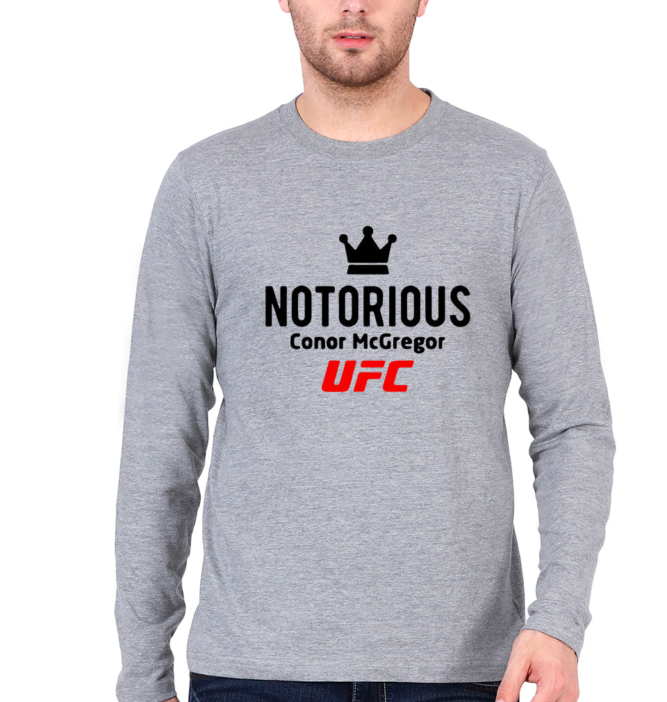 Conor McGregor UFC Full Sleeves T-Shirt for Men-Grey-Ektarfa.online