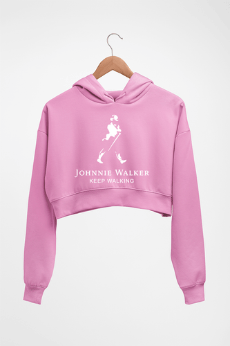 Johnnie Walker Crop HOODIE FOR WOMEN-Light Baby Pink-Ektarfa.online