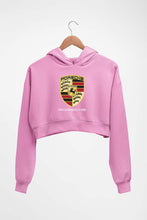 Load image into Gallery viewer, Porsche Logo Crop HOODIE FOR WOMEN-XS(32 Inches)-Light Baby Pink-Ektarfa.online
