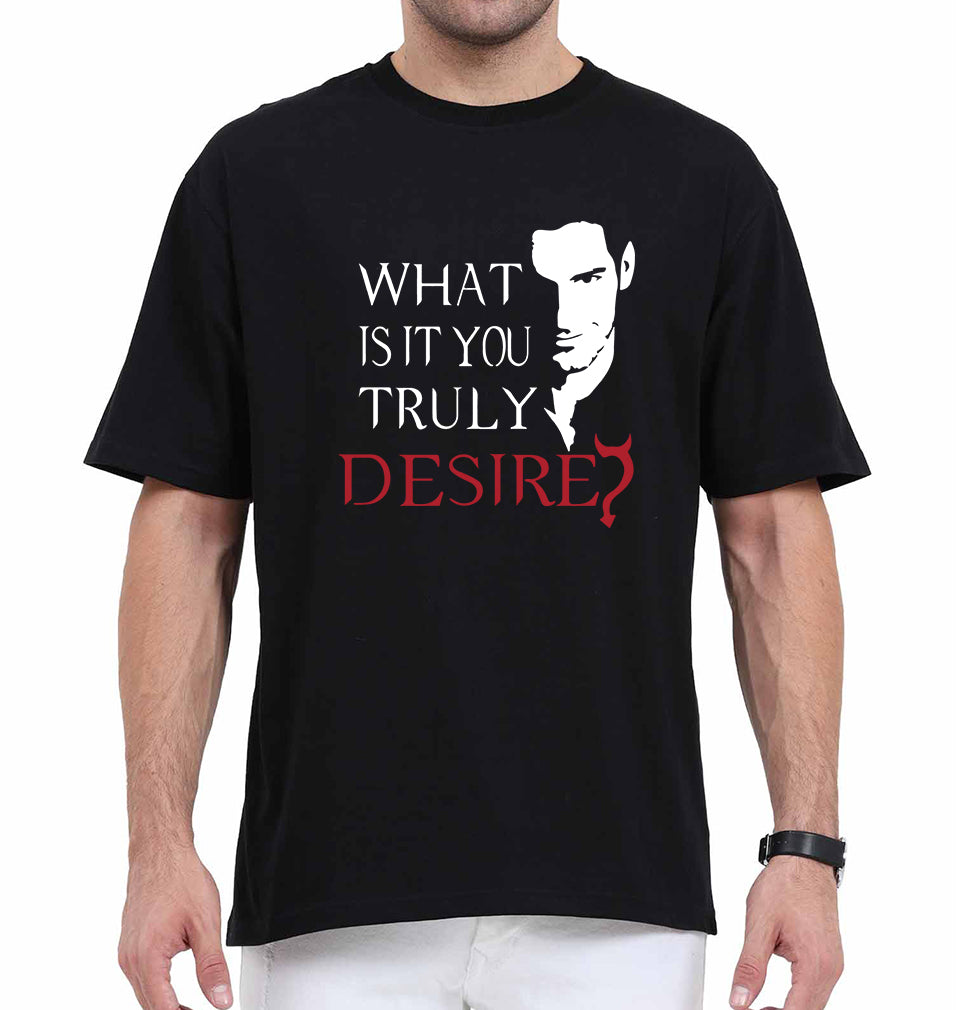 Lucifer Oversized T-Shirt for Men-Black-Ektarfa.online