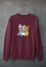 Load image into Gallery viewer, Tom and Jerry Unisex Sweatshirt for Men/Women-S(40 Inches)-Maroon-Ektarfa.online
