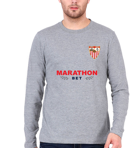 Sevilla FC 2021-22 Full Sleeves T-Shirt for Men-Grey Melange-Ektarfa.online