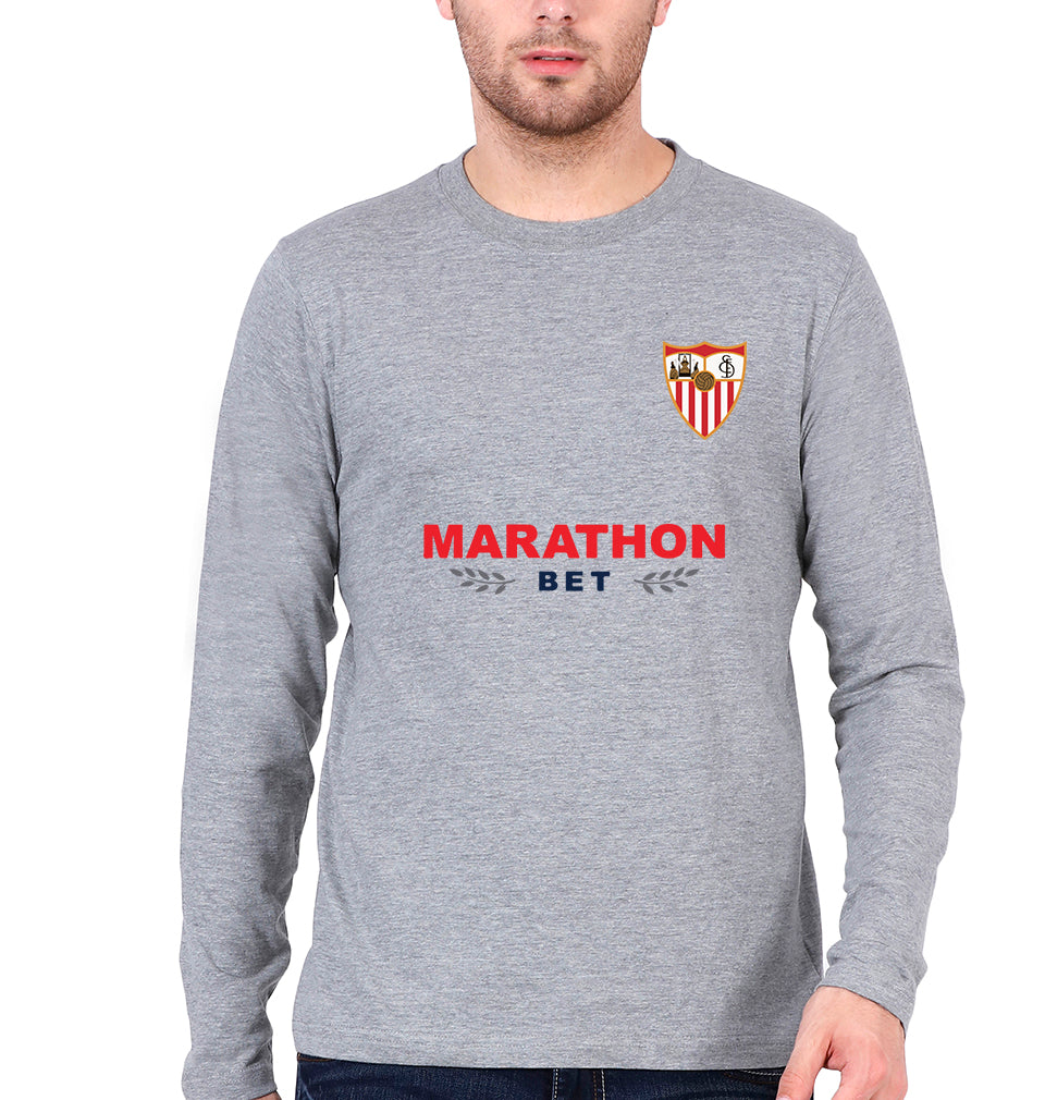 Sevilla FC 2021-22 Full Sleeves T-Shirt for Men-Grey Melange-Ektarfa.online