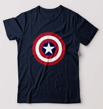 Load image into Gallery viewer, Captain America T-Shirt for Men-S(38 Inches)-Navy Blue-Ektarfa.online
