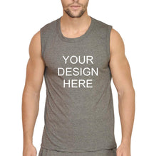 Load image into Gallery viewer, Customized-Custom-Personalized Sleeveless T-Shirt for Men-S(38 Inches)-Charcoal-ektarfa.com
