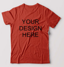 Load image into Gallery viewer, Customized-Custom-Personalized T-Shirt for Men-S(38 Inches)-Brick Red-Ektarfa.co.in
