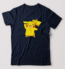 Load image into Gallery viewer, Pikachu T-Shirt for Men-S(38 Inches)-Navy Blue-Ektarfa.online
