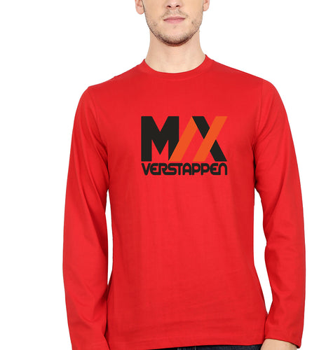 Max Verstappen Full Sleeves T-Shirt for Men-S(38 Inches)-Red-Ektarfa.online