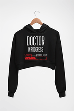Load image into Gallery viewer, Doctor in progress Crop HOODIE FOR WOMEN-Black-Ektarfa.online
