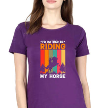 Load image into Gallery viewer, Horse Riding T-Shirt for Women-Purple-Ektarfa.online
