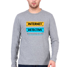 Load image into Gallery viewer, Internet Full Sleeves T-Shirt for Men-Grey Melange-Ektarfa.online
