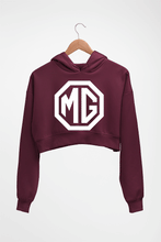 Load image into Gallery viewer, Morris Garages(MG) Crop HOODIE FOR WOMEN-Maroon-Ektarfa.online
