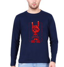 Load image into Gallery viewer, Rock &amp; Roll Full Sleeves T-Shirt for Men-S(38 Inches)-Navy Blue-Ektarfa.online
