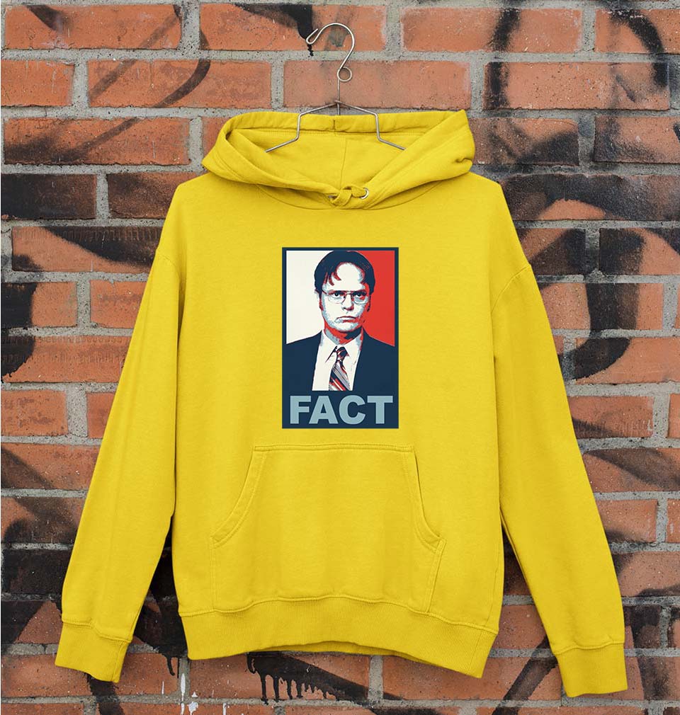 Dwight Schrute Fact Unisex Hoodie for Men/Women-Mustard Yellow-Ektarfa.online